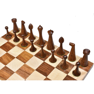 3.6" Herman Ohme Minimalist Chess Set - Chess Pieces Only- Weighted Golden Rosewood