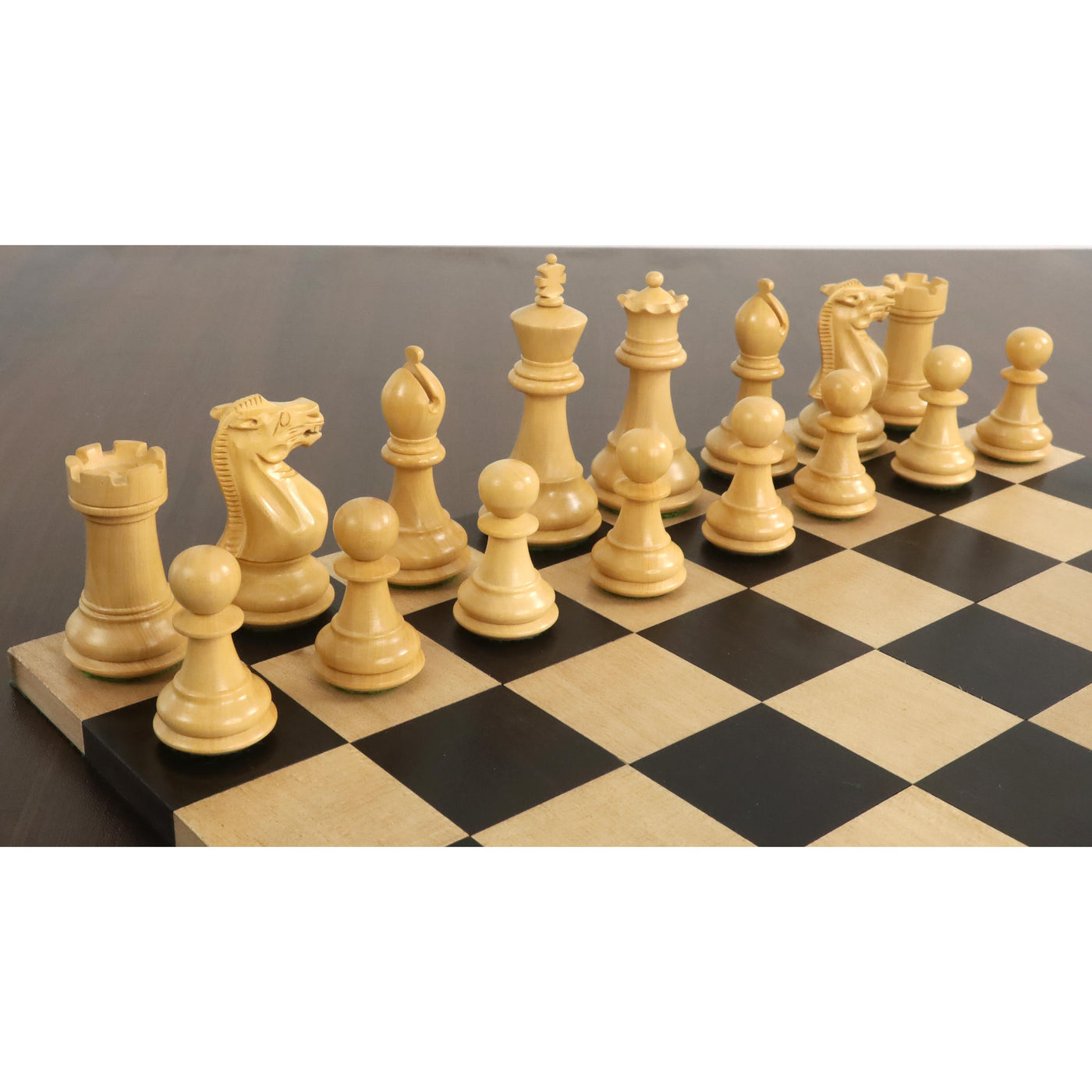 3" Professional Staunton Chess Set - Chess Pieces Only- Weighted Ebonized Boxwood