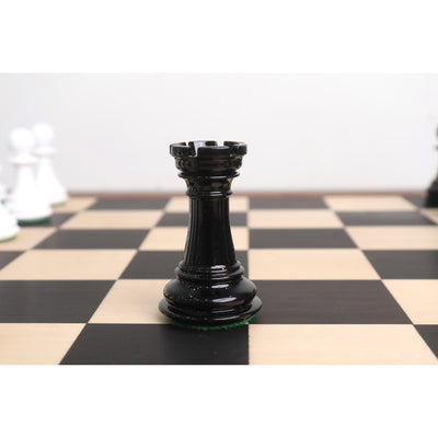 Slightly Imperfect 3.7" Emperor Staunton Chess Set - Chess Pieces Only - Lacquered White and Black Boxwood