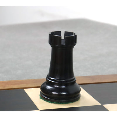 Slightly Imperfect Leningrad Staunton Chess Set - Chess Pieces Only - Ebonised Boxwood - 4" King