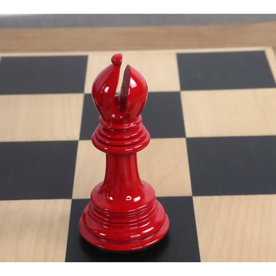 4.6" Mogul Staunton Lacquered Chess Pieces with 23" Ebony & Maple Wood Chessboard and Leatherette Coffer Storage Box