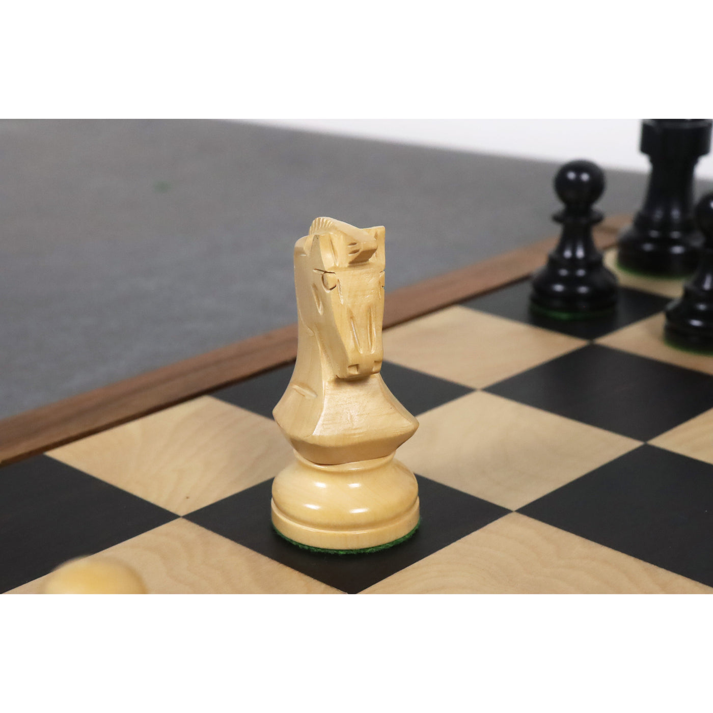 Slightly Imperfect 1950 Reproduced Bobby Fischer 3.7" Dubrovnik Chess Set - Chess Pieces Only Ebonised Boxwood