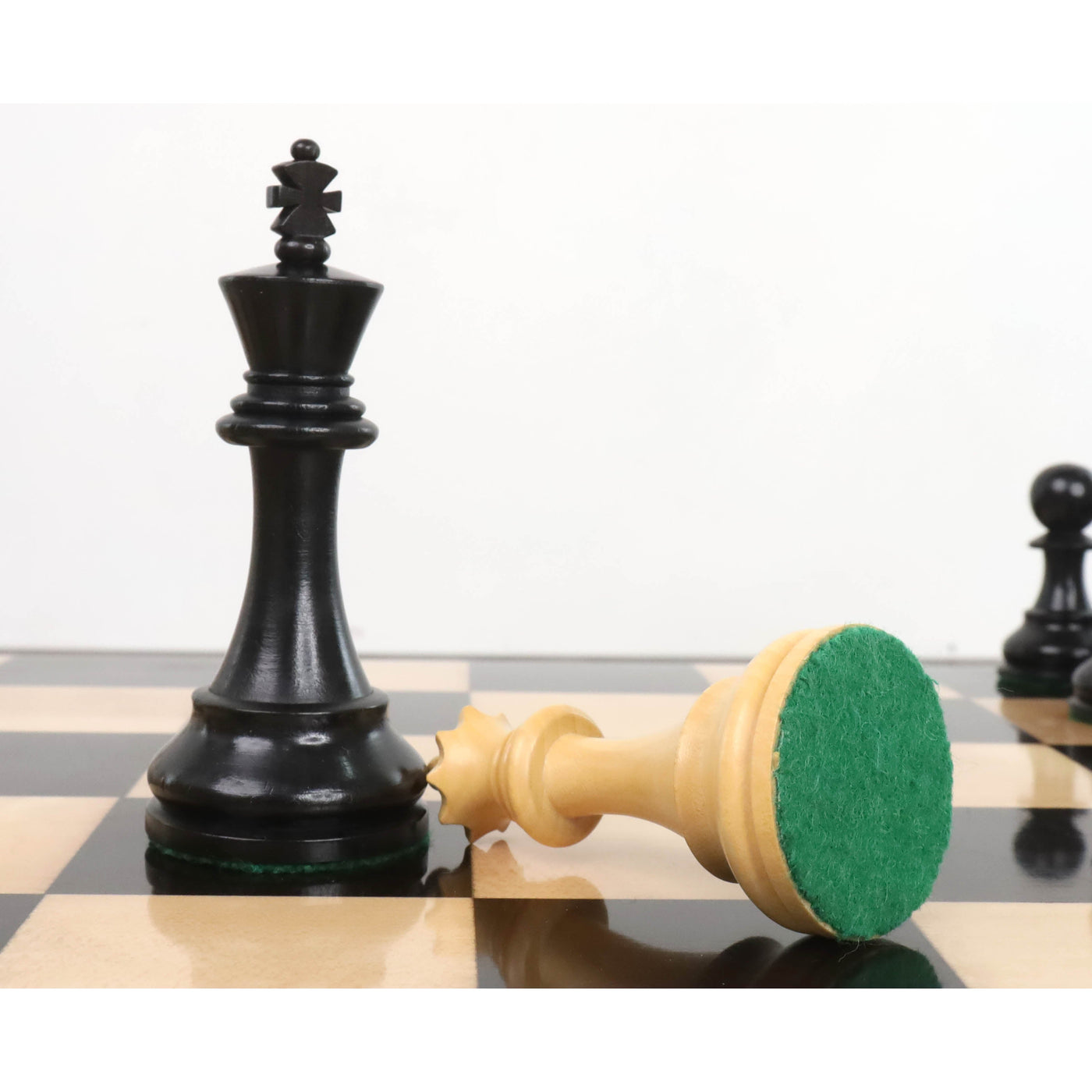 Slightly Imperfect 4.1" New Classic Staunton Wooden Chess Pieces Only Set-Weighted Ebonised Boxwood