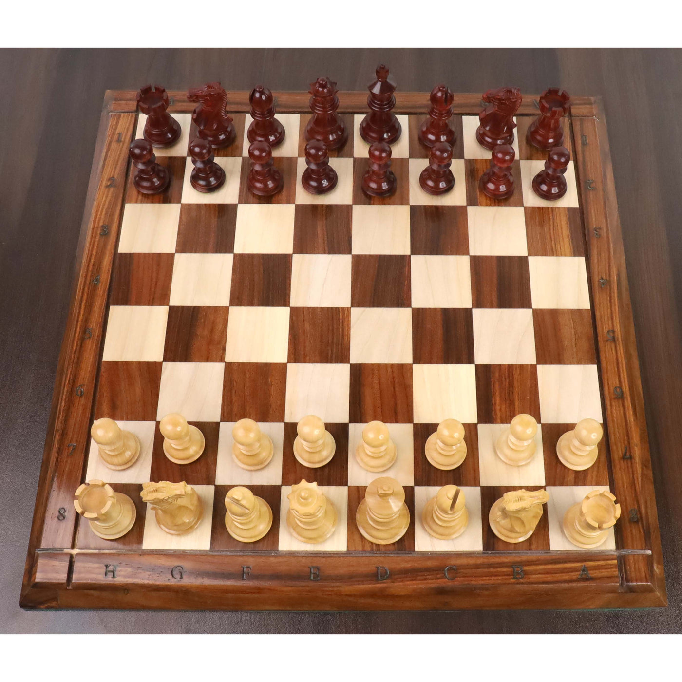 3.1" Pro Staunton Luxury Chess Set - Chess Pieces Only - Triple Weighted Bud Rose Wood