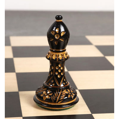 Combo of 4" Professional Staunton Hand Carved Chess Set - Pieces in Lacquered Boxwood with Board and Box