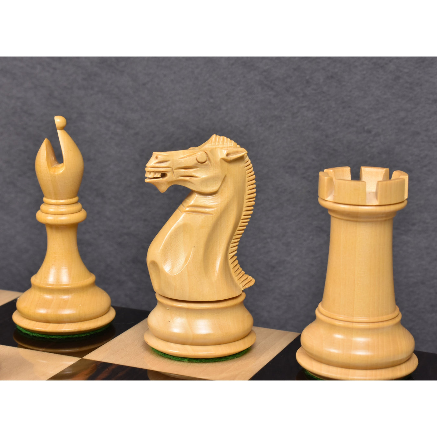 Slightly Imperfect 4" Sleek Staunton Luxury Chess Set - Chess Pieces Only - Triple Weighted Ebony Wood