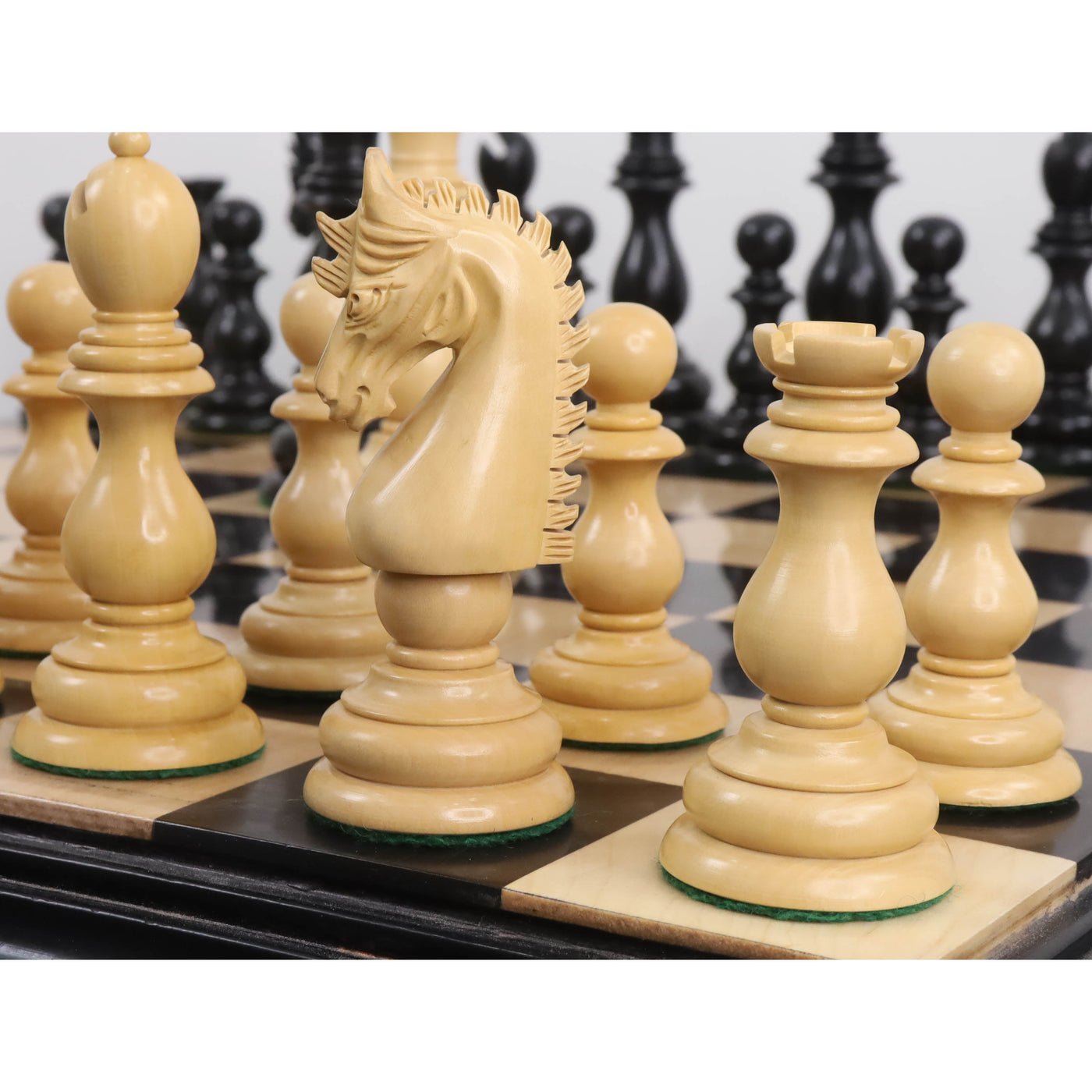 4.6" Medallion Luxury Staunton Chess Set - Chess Pieces Only - Triple Weight Ebony Wood
