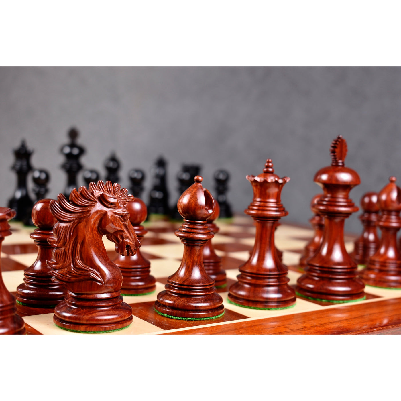 Alexandria Luxury Staunton Chess Set - Chess Pieces Only - Triple Weighted - Ebony & Bud Rosewood