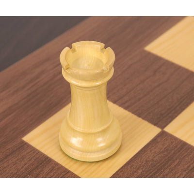 Slightly Imperfect 3.9" French Chavet Tournament Chess Set - Chess Pieces Only - Mahogany Stained & Boxwood