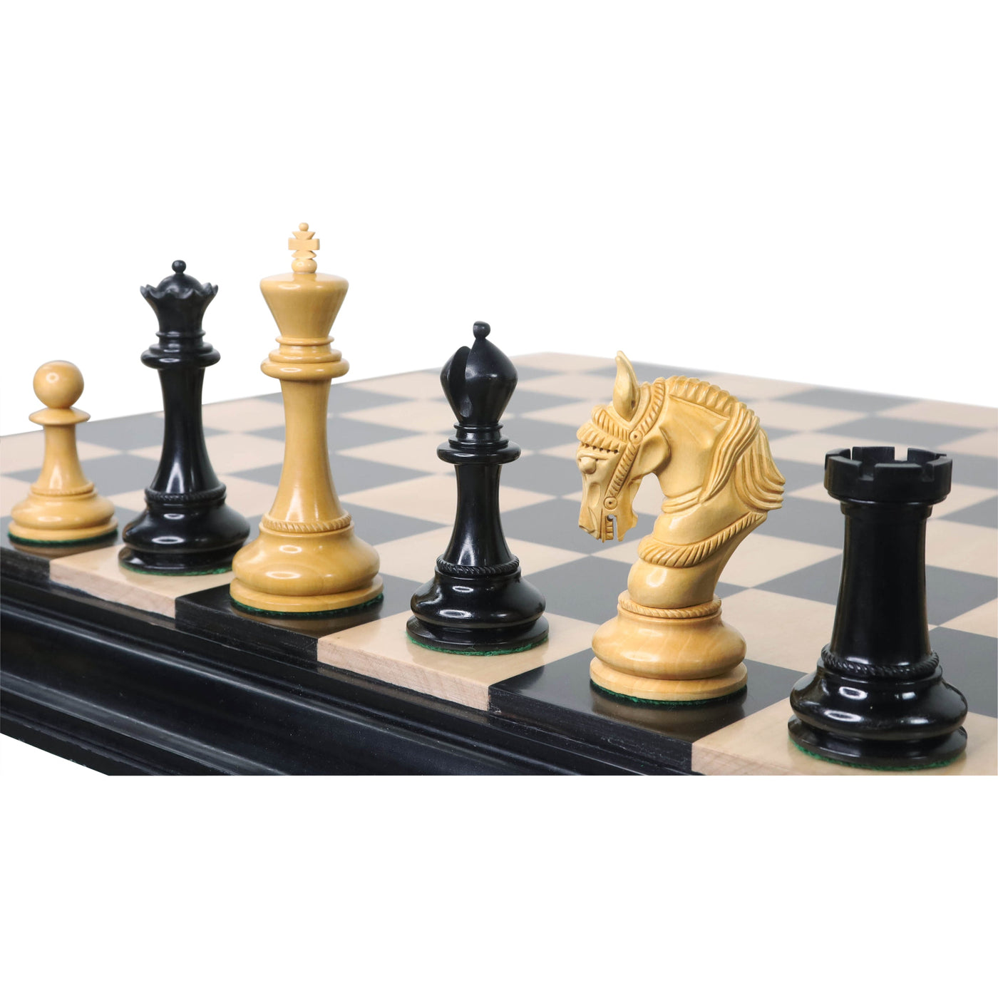 4.5" Imperator Luxury Staunton Chess Set - Chess Pieces Only - Ebony Wood -Triple Weight