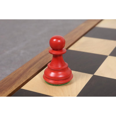 Slightly Imperfect 3.9" Alban Staunton Chess Set - Chess Pieces Only- Double Weighted Red & Black Dyed Wood