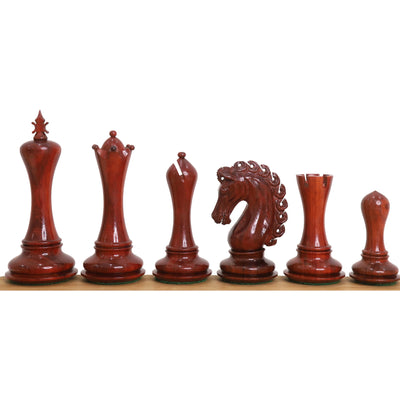 Slightly Imperfect 4.6" Avant Garde Luxury Staunton Chess Set - Chess Pieces Only - Bud Rosewood & Boxwood