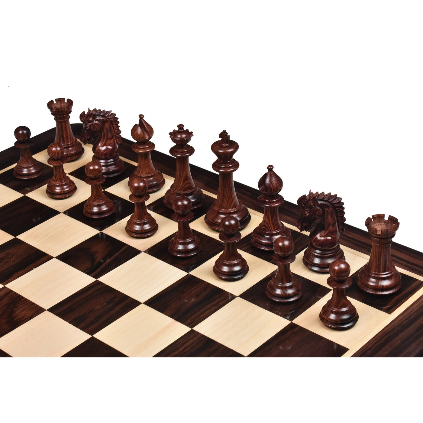 3.7" Emperor Series Staunton Chess Set - Chess Pieces Only- Double Weighted Rose Wood