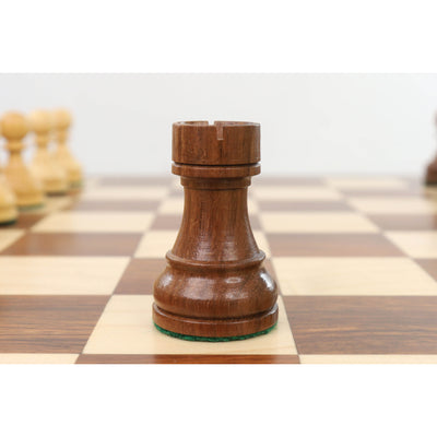 3.9" Tournament Wooden Chess Set - Chess Pieces Only - Golden Rose wood - Extra Queens