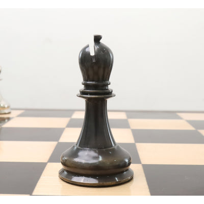 4.5" Jacques Staunton 1849 - Luxury Brass Metal Chess Set - Chess Pieces Only - Silver & Grey- Extra Queens