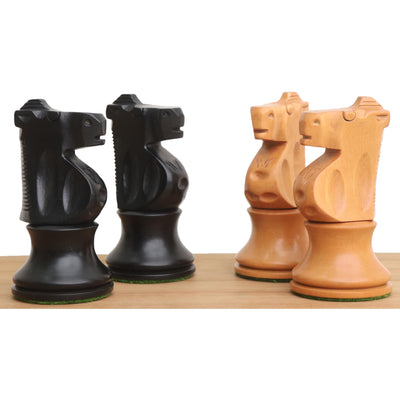 Improved French Lardy Chess Set - Chess Pieces Only - Antiqued boxwood - 3.9" King