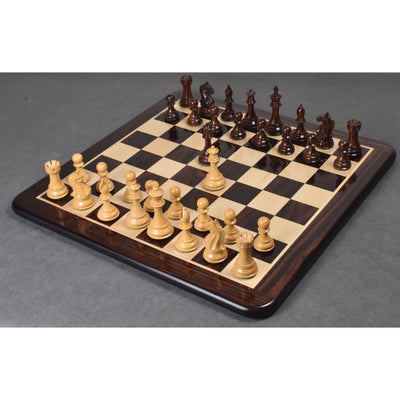 Combo of 4" Fierce Knight Chess Set - Pieces in Rosewood with Board and Box