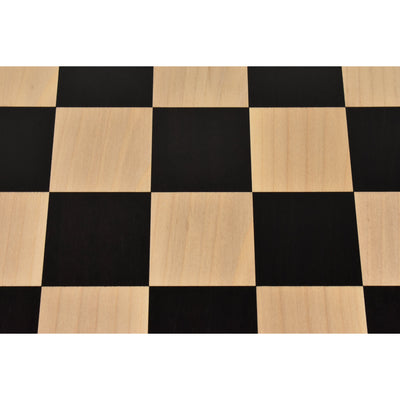 Combo of 4.5" Sheffield Staunton Luxury Chess Set - Pieces in Ebony Wood with 23" Large Ebony & Maple Wood Chessboard  and Storage Box