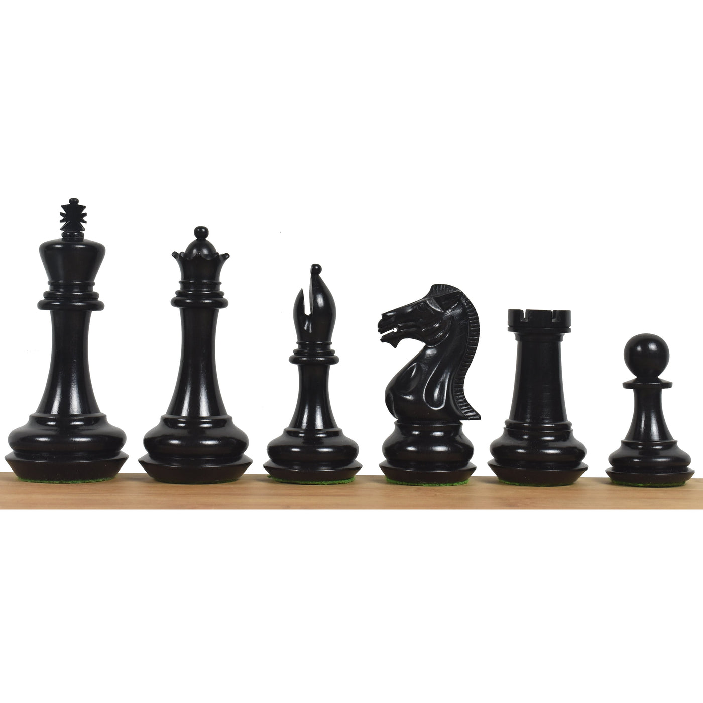 Combo of 4.1" Chamfered Base Staunton Chess Set - Pieces in Ebony Wood with Board and Box