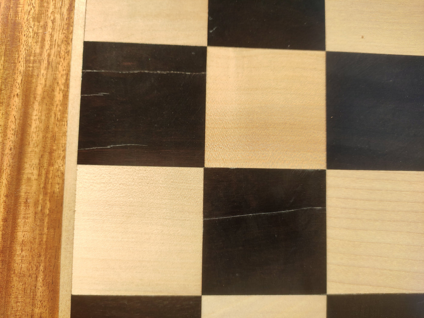 Slightly Imperfect 23" Large Ebony & Maple Wood Chessboard