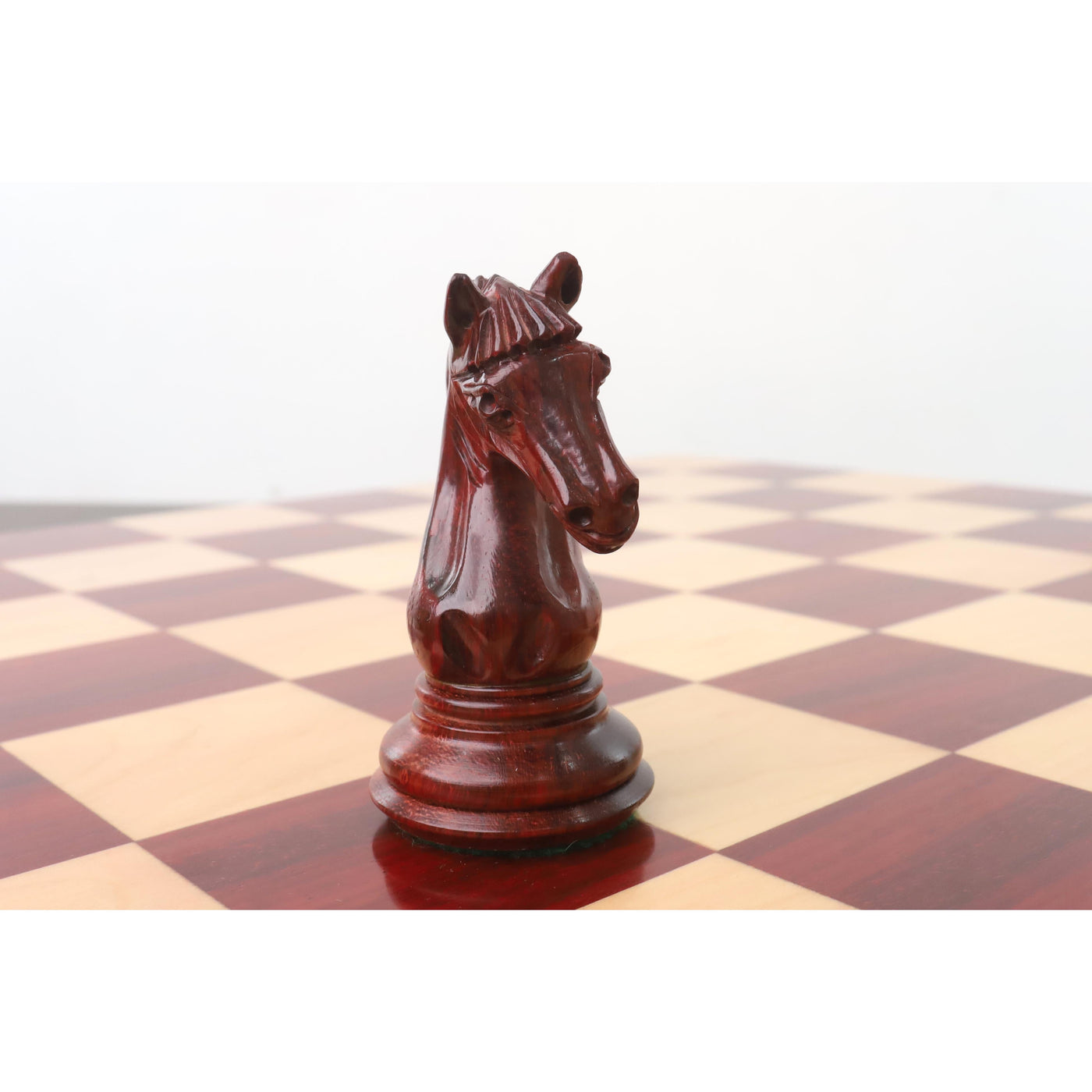 Slightly Imperfect Tilted Knight Luxury Staunton Chess Set - Chess Pieces Only - Bud Rosewood & Boxwood