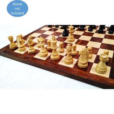 Slightly imperfect 3.9" Tournament Chess Set - Chess Pieces Only in Ebonised Weighted Wood