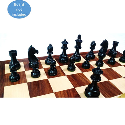 Slightly imperfect 3.9" Tournament Chess Set - Chess Pieces Only in Ebonised Weighted Wood