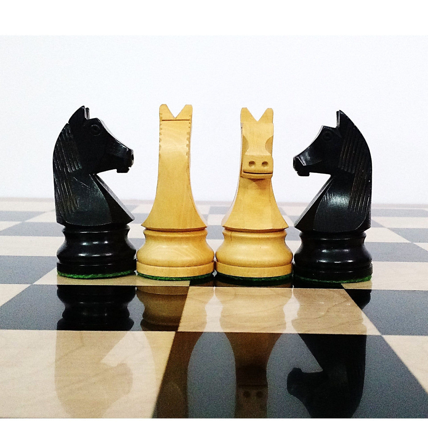 Slightly imperfect 3.9" Tournament Chess Set - Chess Pieces Only in Ebonised Weighted Wood